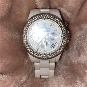 MICHAEL KORS - WHITE & DIAMOND WATCH